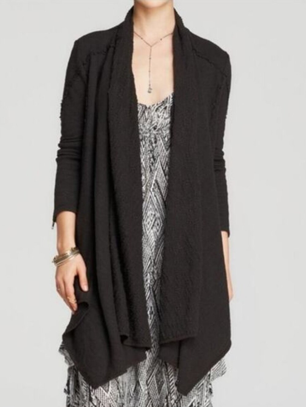 Free People-"In The Loop" Short Sleeve Slouchy Cardigan-Size Large